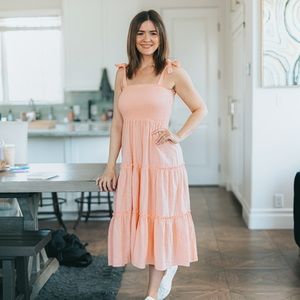 Pink Lily Peach Summer Dress